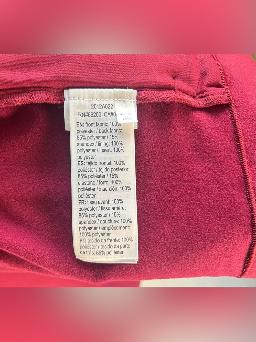 ASICS Womens H1 Running Vest Size M Red Burgundy Full Zip Reflective EUC - Picture 10 of 12